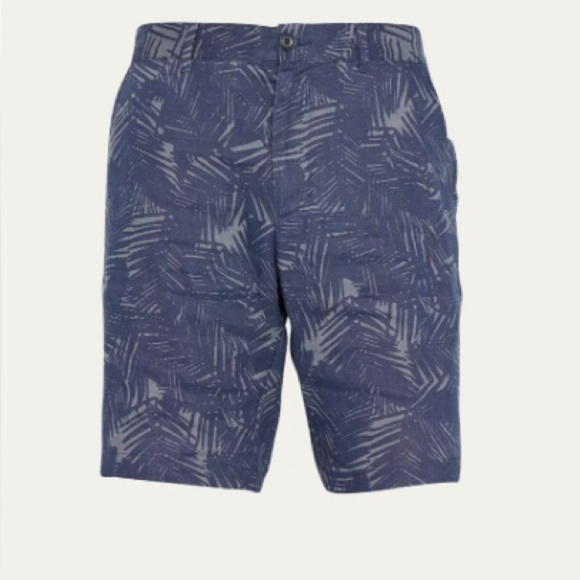 VINCE NWT Men's Blue Patterned Chino  Designer Hemp Shorts - Picture 2 of 9
